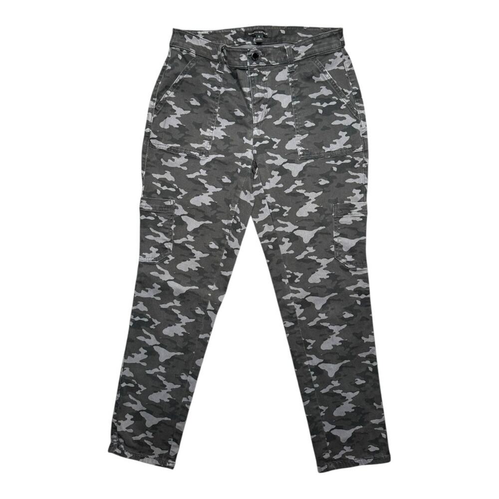 Banana Republic Sloan Utility Cargo Pants Size 6 Charcoal Gray Camo